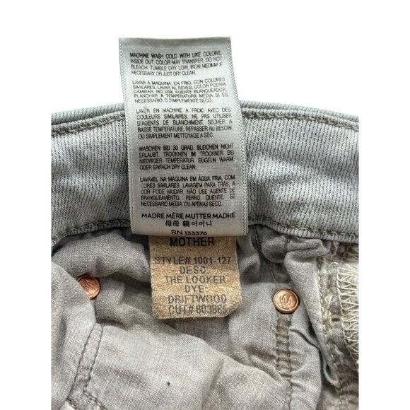 Mother The Looker Low Rise Pop! Jeans in Driftwood Light Brown Skinny Size 31 - Picture 12 of 13